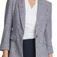 DKNY Women's Marled One-Button Blazer Blue Size 16