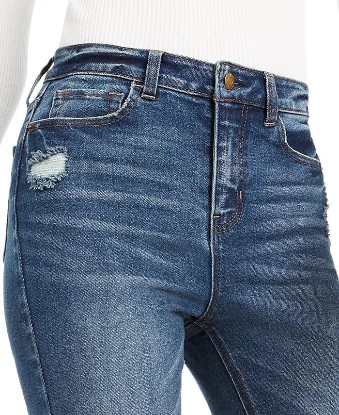 Vanilla Star Juniors' High-Rise Distressed Skinny Jeans Blue Size 13