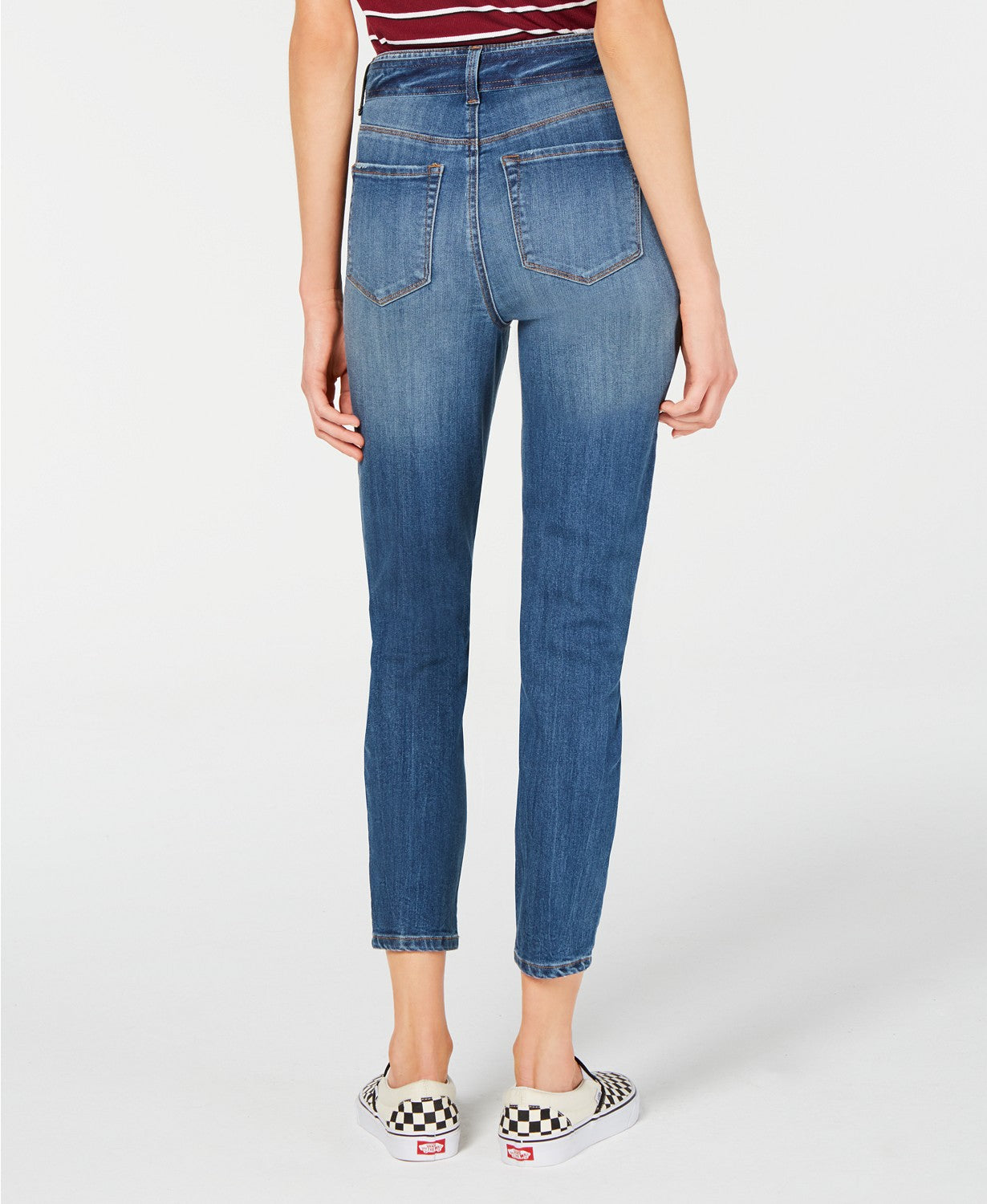 Vanilla Women's Star Belted Ankle Jeans Blue Size 7