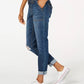 Vanilla Star Women's Ripped Cuffed Jeans Blue Size 0