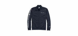Champion Men's Logo-Stripe Track Jacket Blue Size XX Large