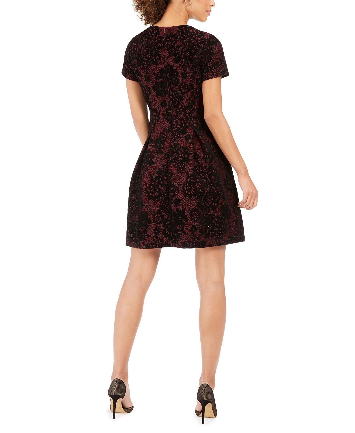 Vince Camuto Women's Burnout Lace Fit & Flare Dress Charcoal Size 16