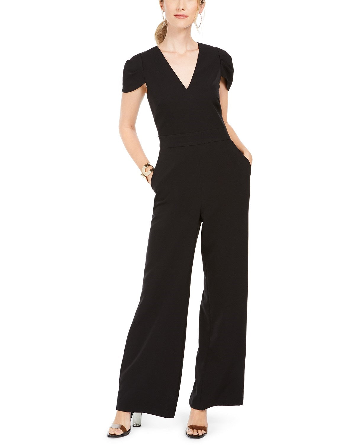 Vince Camuto Women's  Wide-Leg Jumpsuit Black Size 6