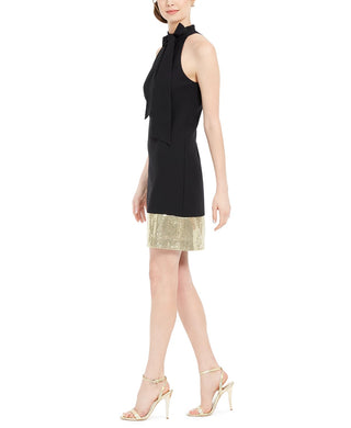 Vince Camuto Women's Tie-Neck Glitter-Hem Shift Dress Bgd Size 16