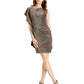 Vince Camuto Women's  Metallic Asymmetrical Bodycon Dress Gold Size 14