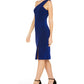 Vince Camuto Women's One Shoulder Glitter Scuba Dress Blue Size 14