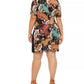 Connected Women's Plus Size Paisley Side-Ruched Dress Blue Size 18