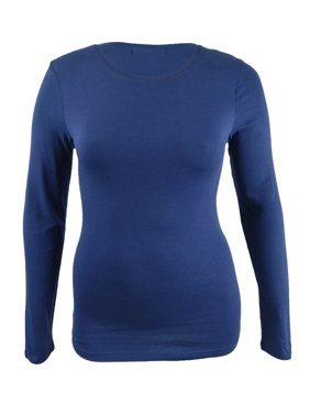 Planet Gold Juniors' Long-Sleeve T-Shirt Blue Size Small