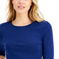 Planet Gold Juniors' Long-Sleeve T-Shirt Navy Size Medium