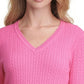 Tommy Hilfiger Women's Plus Cotton V Neck Sweater Pink Size 3X