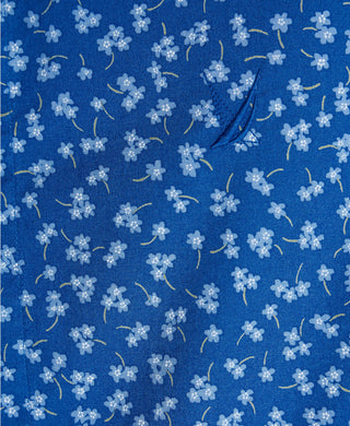 Nautica Men's Blue Sail Classic-Fit Stretch Floral-Print Poplin Shirt  Blue Size Extra Large