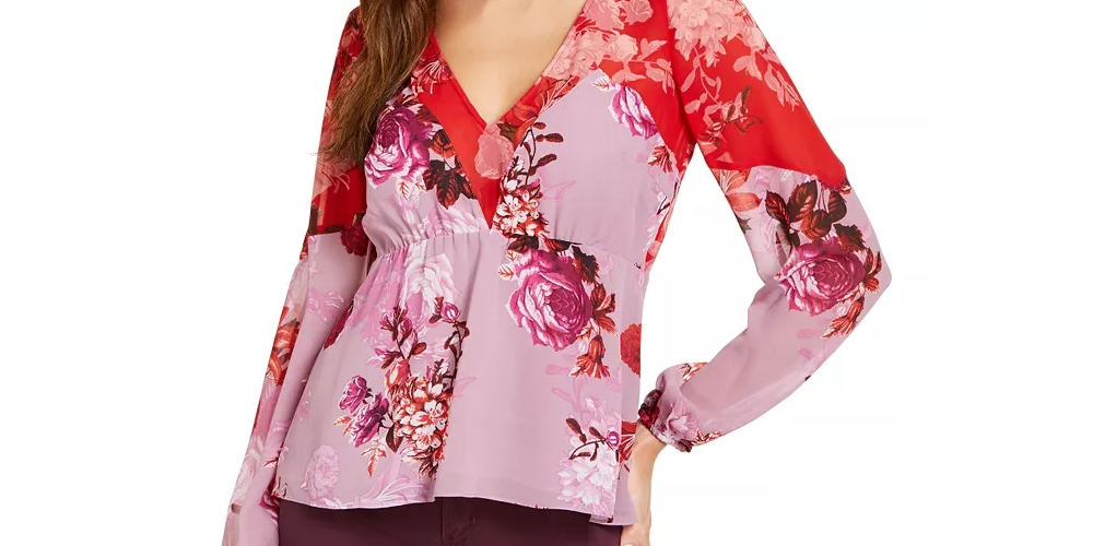 Guess Women's Oscilla Top Med Pink Size Small