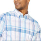Nautica Men's Blue Sail Plaid Shirt White Size Small