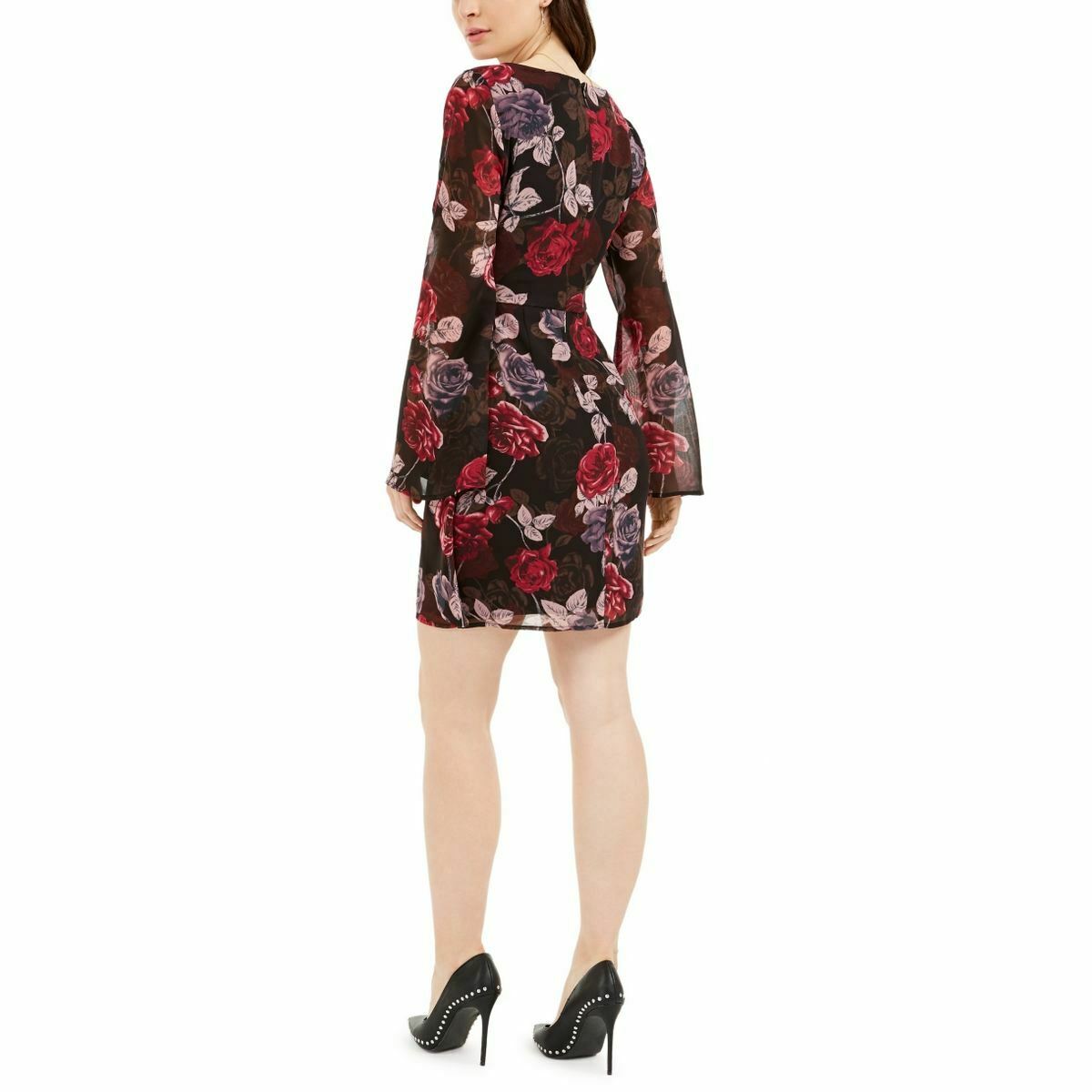 Guess Women's Maiya Floral-Print Dress Black Size Medium
