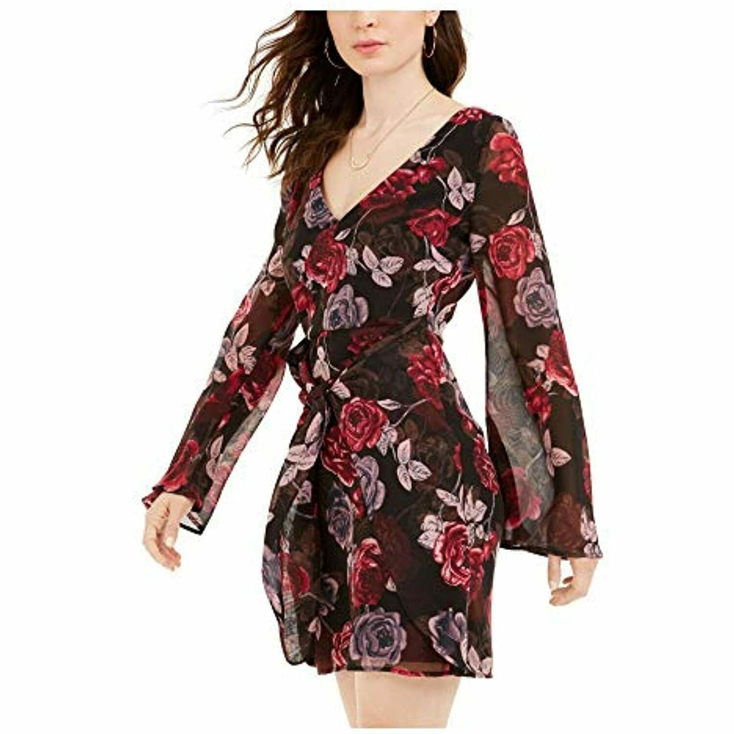 Guess Women's Maiya Floral-Print Dress Black Size Medium