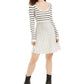 Guess Women's Nash Striped Fit & Flare Dress Brown Size Medium