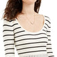 Guess Women's Nash Striped Fit & Flare Dress Brown Size Medium