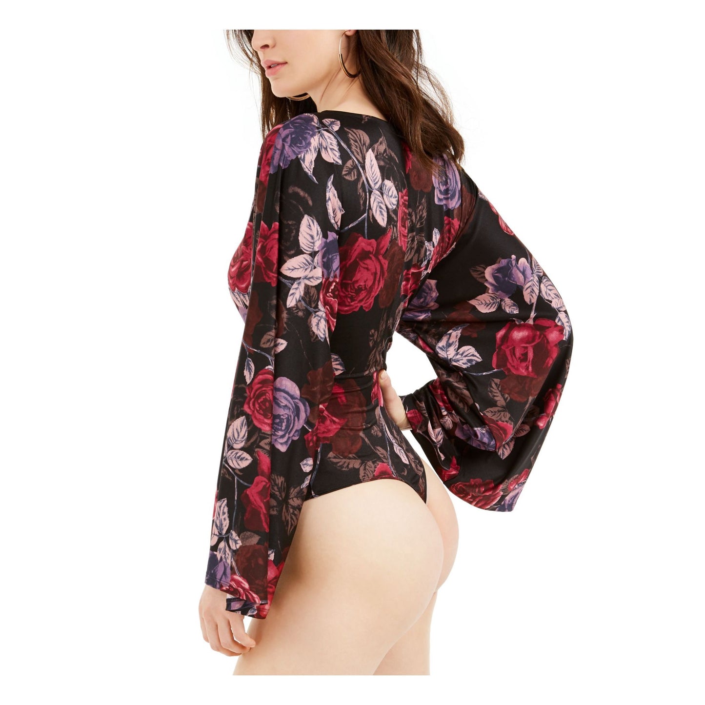 Guess Women's Embellished Floral Bodysuit Black Size X-Large