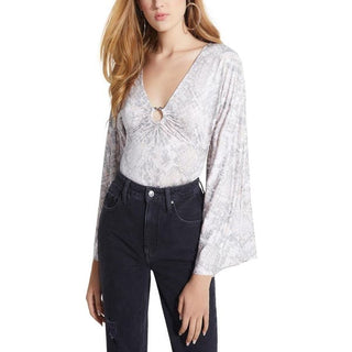 Guess Women's Jazzi Bodysuit Gray Size Medium