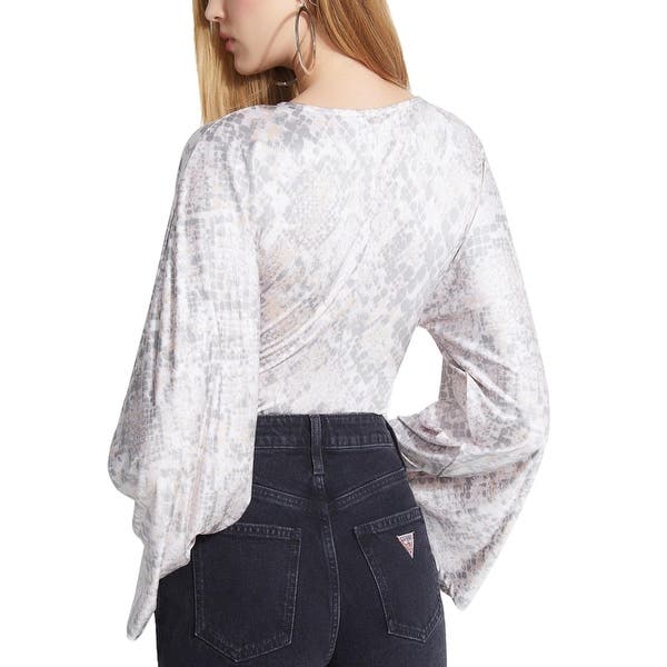 Guess Women's Jazzi Bodysuit Gray Size Medium