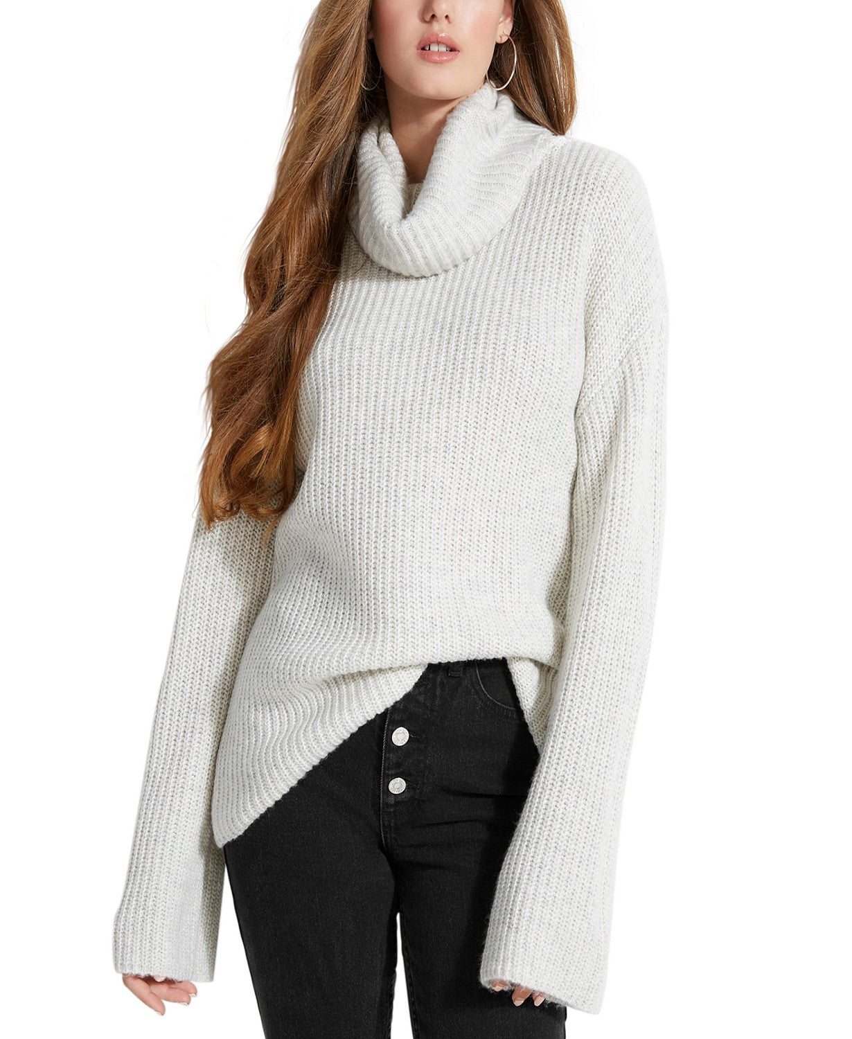 Guess Women's Mulholland Sweater Tunic White Size Small