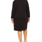 Tommy Hilfiger Women's Plus Size Lace-Up Pullover Dress Black Size 1X