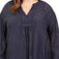 Tommy Hilfiger Women's Plus Size Flash Stripe Top Blue Size 2X