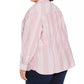 Tommy Hilfiger Women's Plus Size Striped Cotton Shirt Red Size 1X