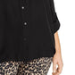 Michael Kors Women's Plus Swiss Dot Button-Down Top Black Size 2 Extra Large