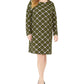 Michael Kors Women's Plus Plaid Long Sleeve Shift Dress Green Size 2X