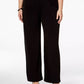 NY Collection Women's Plus Pull On Wide Leg Pants Black Size 2X