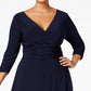 NY Collection Women's Plus Size Ruched A-Line Dress Blue Size 3 Extra Large
