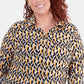 NY Collection Women's Plus Size Printed Utility Shirt Dark Yellow Size 1X