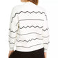 Lost + Wander Women's Zig-Zag Pullover Mockneck Sweater White Size Medium