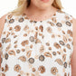 Calvin Klein Women's Plus Size Pleated-Neck Top White Size 3X