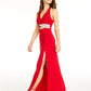 Speechless Juniors' Embellished Halter Gown Red Size 1