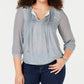Tommy Hilfiger Women's Plus Size Dot-Print Pintucked Top  Bright Green Size 2X