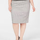 Calvin Klein Women's Plus Size Piped-Trim Skirt Gray Size 14W