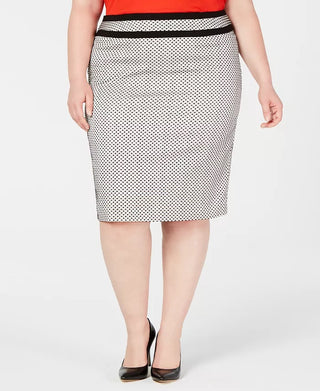 Calvin Klein Women's Plus Size Piped-Trim Skirt Gray Size 14W