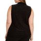 Calvin Klein Women's Plus Size Leopard-Print Top Black Size XX-Large