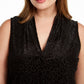 Calvin Klein Women's Plus Size Leopard-Print Top Black Size XX-Large
