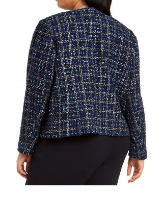 Calvin Klein Plus Size Tweed Jacket  Blue size 22