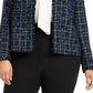 Calvin Klein Women's Plus Size Tweed Jacket Blue Size 16W