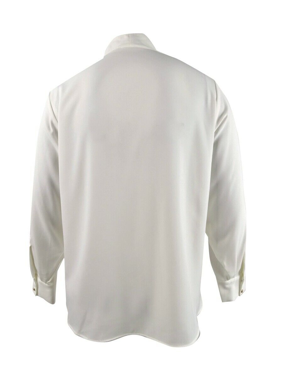 Calvin Klein Women's Plus Size V-Neck Blouse Crm Size X-Large