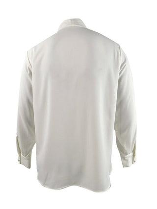 Calvin Klein Women's Plus Size V-Neck Blouse Crm Size X-Large