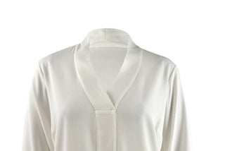 Calvin Klein Women's Plus Size V-Neck Blouse Crm Size X-Large