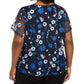 Calvin Klein Women's Plus Size Embroidered Floral Top Black Size 1X