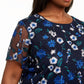 Calvin Klein Women's Plus Size Embroidered Floral Top Black Size 1X