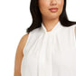 Calvin Klein Women's Plus Size Ruffle-Front Blouse White Size XX Large