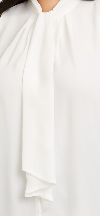 Calvin Klein Women's Plus Size Ruffle-Front Blouse White Size XX Large